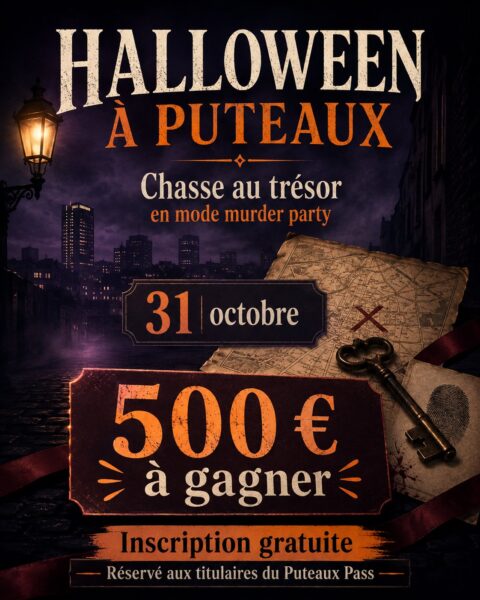 Affiche Halloween à Puteaux : chasse au trésor en mode murder party, 31 octobre, 500 euros à gagner